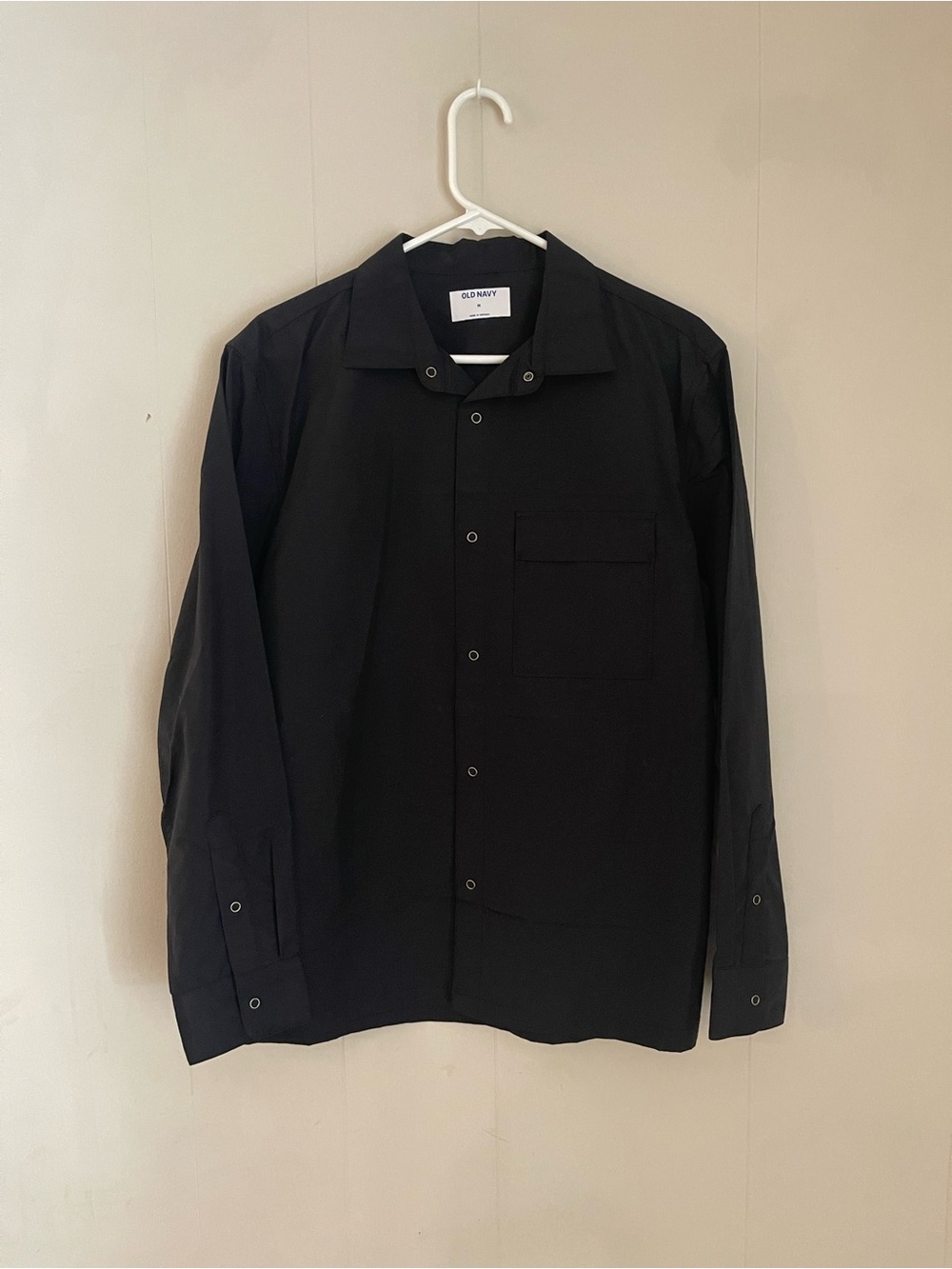 Old Navy Black Snap-Front Collared Shirt